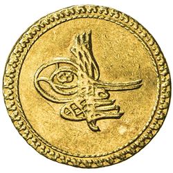 TURKEY: Ahmed III, 1703-1730, AV sultani (3.42g), Islambul, AH1115. EF