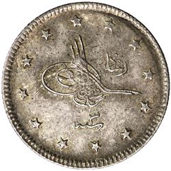 TURKEY: Mehmet V, 1909-1918, AR 2 kurush, Manastir, AH1327 year 3. AU