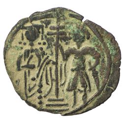 SALDUQIDS: 'Izz al-Din Salduq, 1129-1168, AE fals (2.83g), NM, ND. VF