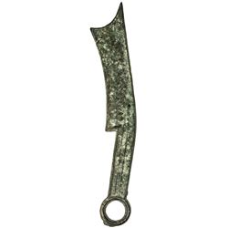 WARRING STATES: Anonymous, 400-220 BC, AE knife money. EF