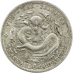 YUNNAN: Kuang Hsu, 1875-1908, AR 50 cents (13.44g), ND. EF