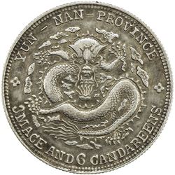 YUNNAN: Hsuan Tung, 1908-1911, AR 50 cents (13.05g), ND (1909-1911). EF