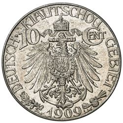 KIAUCHAU: Wilhelm II, 1898-1914, 10 cents, 1909. AU