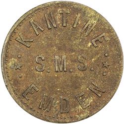 KIAUCHAU: Wilhelm II, 1898-1914, brass token, 10 pfennig (1.98g), ND. EF