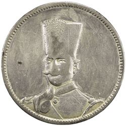 IRAN: Nasir al-Din Shah, 1848-1896, AR 5000 dinars, Tehran, AH1313. F