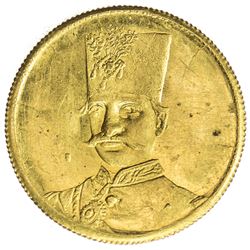 IRAN: Nasir al-Din Shah, 1848-1896, AV 5000 dinars (1.35g), Tehran, ND. BU