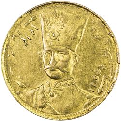 IRAN: Nasir al-Din Shah, 1848-1896, AV toman (2.85g), Tehran, AH1313. AU