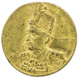 IRAN: Muzaffar al-Din Shah, 1896-1907, AV 2000 dinars (0.54g), Tehran, ND. VF