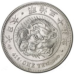JAPAN: Meiji, 1867-1912, AR yen, year 35. UNC