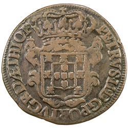 ANGOLA: Pedro II, 1683-1706, AE 20 reis (15.14g), 1699. F-VF