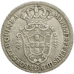 ANGOLA: Maria I & Pedro III, 1777-1786, AR 10 macutas (14.08g), 1783. EF