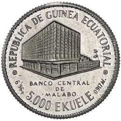 EQUATORIAL GUINEA: 5,000 ekuele (1.34g), 1978. UNC
