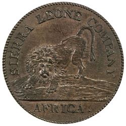 SIERRA LEONE: George III, 1760-1820, AE cent, 1791. UNC