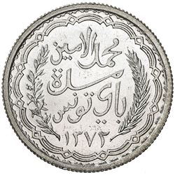 TUNISIA: Muhammad al-Amin, 1943-1957, AR 10 francs, 1952/AH1372. BU