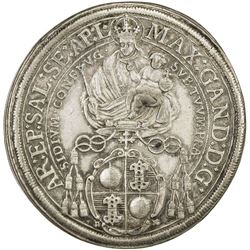 SALZBURG: Max Gandolph von Kuenburg, Bishop, 1668-1687, AR thaler, 1673. EF