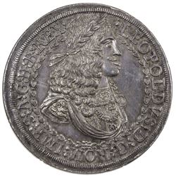 AUSTRIA: Leopold "the Hogmouth", 1657-1705, AR 2 taler, Hall, ND (1680). NGC MS63