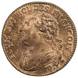 FRANCE: Louis XVI, 1774-1793, AE 12 deniers, Lyon, 1791-D. NGC MS65