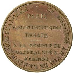 FRANCE: Napoleon, as First Consul, 1799-1804, AE medal (38.55g), L'AN 8 (1800), lustrous AU
