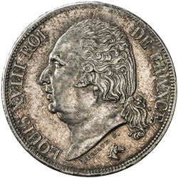 FRANCE: Louis XVIII, 2nd reign, 1815-1824, AR 2 francs, Paris, 1817-A. AU