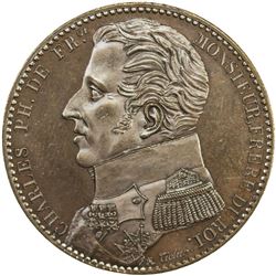 FRANCE: Louis XVIII, 2nd reign, 1815-1824, AE medal (23.06g), 1818. UNC