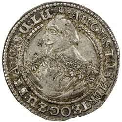 BRUNSWICK-WOLFENBUTTEL: August II, 1634-1666, AR 1/4 glockenthaler (7.22g), Zellerfeld, 1643 HS. AU
