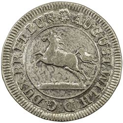 BRUNSWICK-WOLFENBUTTEL: August Wilhelm, 1714-1731, AR 1/8 thaler (3.59g), 1730-IHT. VF-EF
