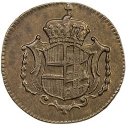 FURTHER AUSTRIA: Leopold II, 1790-1792, AE heller (0.91g), Gunzburg, 1791. UNC
