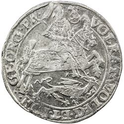 MANSFELD-ARTERN: Volrat VI, Wolfgang III, Johann Georg II, 1620-1628, AR thaler (28.76g), Eisleben,