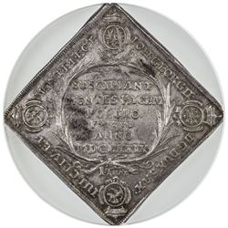 SAXONY: Johann Georg II, 1656-1680, AR thaler klippe, Dresden, 1679. NGC AU55