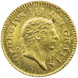 GREAT BRITAIN: George III, 1760-1820, AV 1/3 guinea (2.77g), 1806. UNC