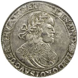 HUNGARY: Ferdinand III, 1637-1657, AR thaler, Kremnitz, 1657-KB. NGC MS63