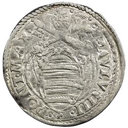 PAPAL STATES: Paul IV, 1555-1559, AR grosso, ND. VF