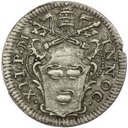 PAPAL STATES: Innocent XII, 1691-1700, AR grosso, 1696. EF