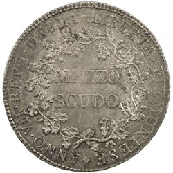 PIEDMONT REPUBLIC: AR mezzo ( 1/2) scudo, ANNO VII (1799). EF
