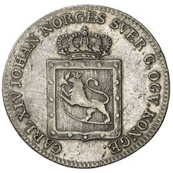 NORWAY: Carl XIV Johan, 1818-1844, AR 24 skilling, 1819. VF
