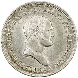 POLAND: Alexander I, 1815-1825, AR 2 zlote, 1826. AU