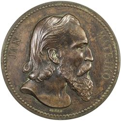 POLAND: Alexander II, 1855-1881, AE medal, 1875. EF