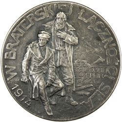 POLAND: Nicholas II, 1894-1917, AR medal, 1914. EF
