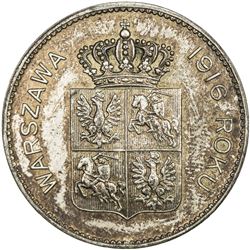POLAND: silvered medal, 1916. AU