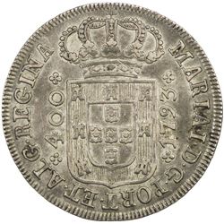 PORTUGAL: Maria I, 1786-1799, AR 400 reis (13.90g), Lisbon, 1793. AU