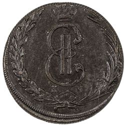 SIBERIA: Catherine II the Great, 1762-1796, AE 10 kopecks, 1772-KM. NGC MS62