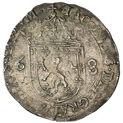 SCOTLAND: James VI, 1567-1625, AR 1/2 merk, 1573. VF