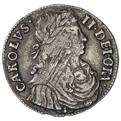 SCOTLAND: Charles II, 1649-1685, AR merk, 1671. VF