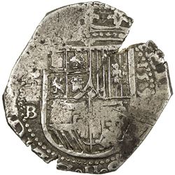 SPAIN: Felipe II, 1556-1598, AR 4 reales (13.70g), Segovia, 159x. VF