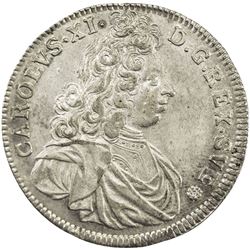 SWEDEN: Karl XI, 1660-1697, AR 4 mark (20.92g), Stockholm, 1692-AS. AU