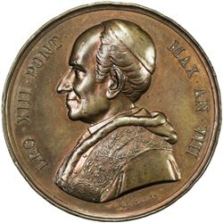 VATICAN: Leo VIII, 1878-1903, AE medal, year VIII (1885). EF