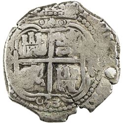 BOLIVIA: Felipe IV, 1621-1665, AR cob 4 reales (13.40g), Potosi, 1653. VF