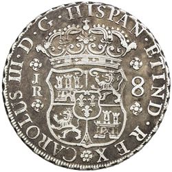 BOLIVIA: Carlos III, 1759-1788, AR 8 reales (26.92g), Potosi, 1768. VF-EF