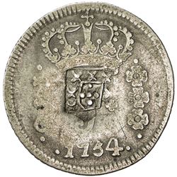 BRAZIL: Joao VI, Prince Regent, 1799-1816, AR 160 reis (4.12g), ND. VF