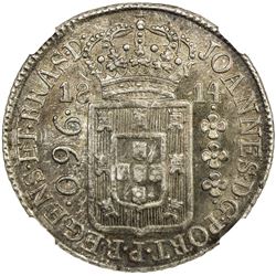 BRAZIL: Joao VI, Prince Regent, 1799-1816, AR 960 reis, 1814-R. NGC MS62